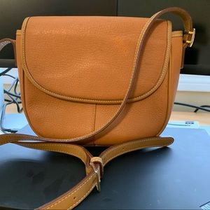 Authentic Vintage Burberry tan leather crossbody bag